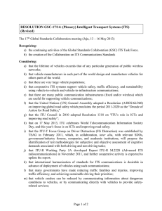 RESOLUTION GSC-17/14: (Plenary) Intelligent Transport Systems (ITS) (Revised)