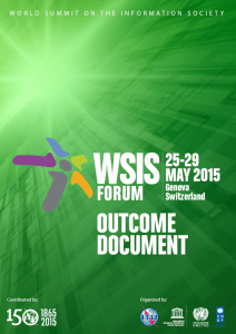 WSIS Forum 2015: Outcome Document www.wsis.org/forum  xi