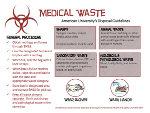 Medical Waste American University’s Disposal Guidelines General Procedure Animal Waste