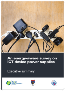 An energy-aware survey on ICT device power supplies Executive summary