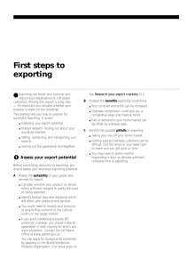 First steps to exporting