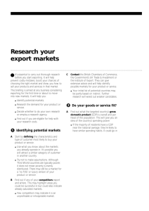 Research your export markets