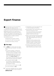 Export finance