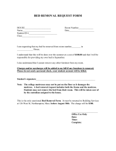 BED REMOVAL REQUEST FORM