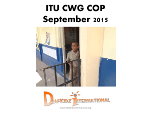 ITU CWG COP September 2015 www.deafkidzinternational.org