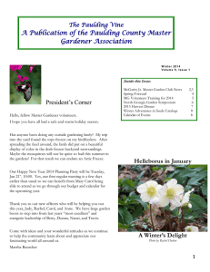 A Publication of the Paulding County Master Gardener Association The Paulding Vine