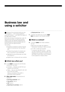 Business law and using a solicitor