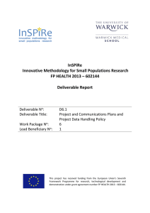 InSPiRe Innovative Methodology for Small Populations Research FP HEALTH 2013 – 602144