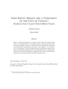 Does Equity Behave like a Component of the Cost of Capital? Bonen