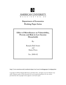 Department of Economics Working Paper Series  Effect of Microfinance on Vulnerability,