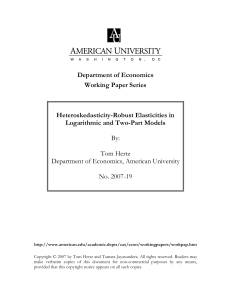 Department of Economics Working Paper Series  Heteroskedasticity-Robust Elasticities in