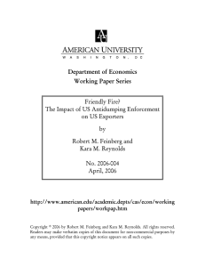 Department of Economics Working Paper Series Friendly Fire?