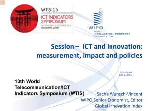 Session –  ICT and innovation: measurement, impact and policies  Sacha Wunsch-Vincent