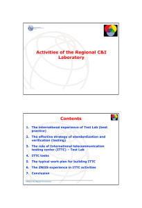 Activities of the Regional C&amp;I Laboratory Contents 8/25/2014
