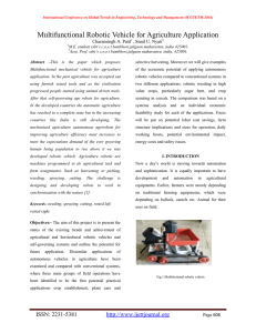 Multifunctional Robotic Vehicle for Agriculture Application Charansingh A. Patil