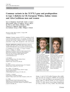 Common variants in the TCF7L2 gene and predisposition