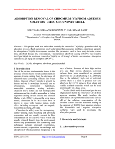 ADSORPTION REMOVAL OF CHROMIUM (VI) FROM AQUEOUS