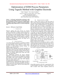 Optimization of EDM Process Parameters Using Taguchi Method with Graphite Electrode