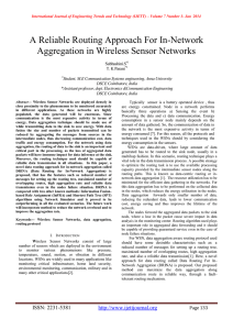 A Reliable Routing Approach For In-Network Aggregation in Wireless Sensor Networks