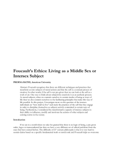 Foucault’s Ethics: Living as a Middle Sex or Intersex Subject