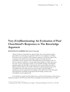 Very (Un)Illuminating: An Evaluation of Paul Churchland’s Responses to The Knowledge Argument