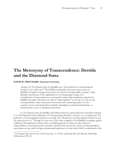 The Metonymy of Transcendence: Derrida and the Diamond Sutra