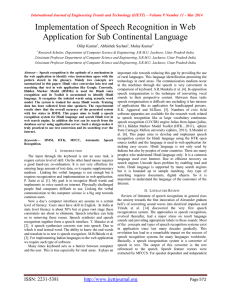Implementation of Speech Recognition in Web Application for Sub Continental Language