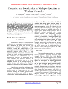 Detection and Localization of Multiple Spoofers in Wireless Networks  R. Ramakrishnan