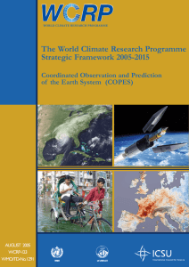 The World Climate Research Programme Strategic Framework 2005-2015 Coordinated Observation and Prediction