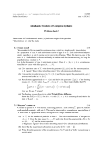 Stochastic Models of Complex Systems Problem sheet 3