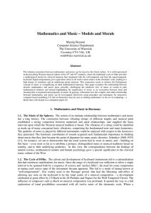 Mathematics and Music – Models and Morals