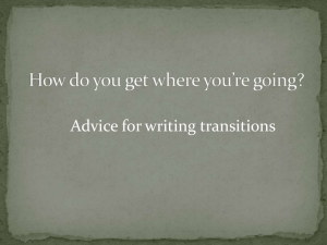 Advice for writing transitions