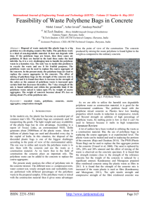 Feasibility of Waste Polythene Bags in Concrete 6 M.Tech Student,