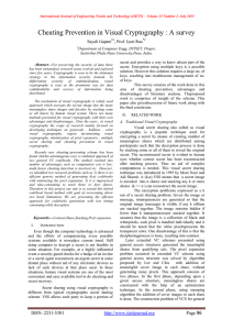 Cheating Prevention in Visual Cryptography : A survey ,  Sayali Gapate