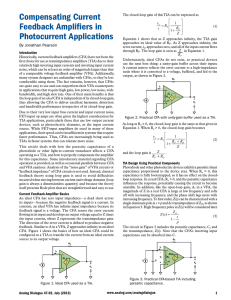 Compensating Current Feedback Amplifiers in Photocurrent Applications 1