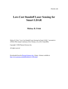Low-Cost Standoff Laser Sensing for Smart LDAR  Mickey B. Frish