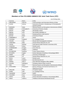 Members of the ITU-WMO-UNESCO IOC Joint Task Force (JTF)