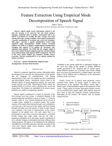 Feature Extraction Using Empirical Mode Decomposition of Speech Signal