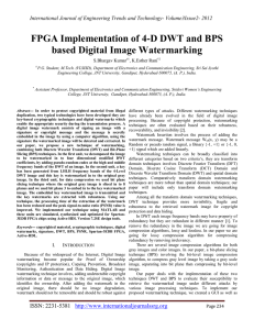 FPGA Implementation of 4-D DWT and BPS based Digital Image Watermarking