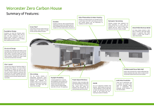Worcester Zero Carbon House Contents: Summary of Features: Solar Photovoltaic &amp; Water Heating