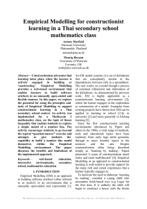 Empirical Modelling for constructionist learning in a Thai secondary school mathematics class