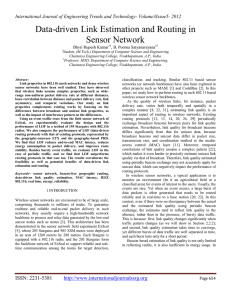 Data-driven Link Estimation and Routing in Sensor Network
