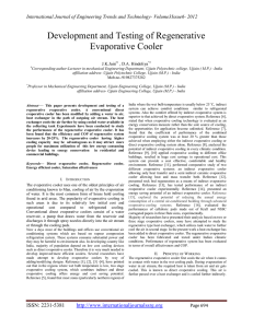 Development and Testing of Regenerative Evaporative Cooler