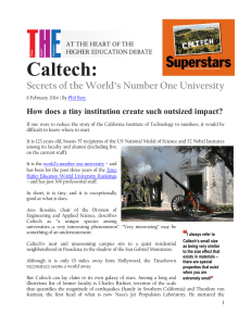 Caltech: Secrets of the World’s Number One University