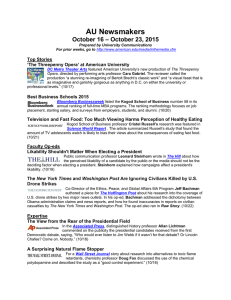 AU Newsmakers – October 23, 2015 October 16 Top Stories