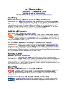 AU Newsmakers Top Story – October 16, 2015 October 9