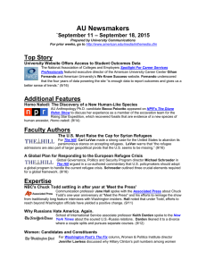 AU Newsmakers Top Story – September 18, 2015 `September 11