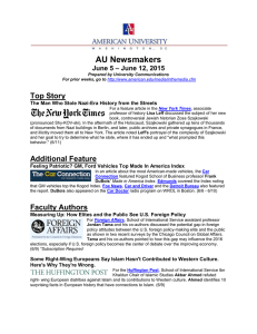 AU Newsmakers Top Story – June 12, 2015 June 5