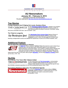 AU Newsmakers Top Stories – February 6, 2015 January 30