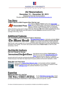 AU Newsmakers Top Story – December 20, 2013 December 13